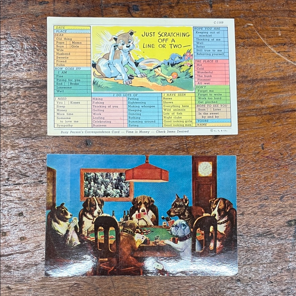 Vintage Dog-Themed Postcards Set of 2